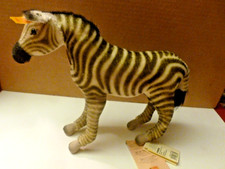 Vintage Steiff Zebra "Ferdy" Mohair 10 High And 12" Long 068850 W/Tags