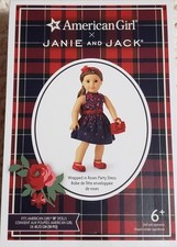New American Girl Janie and Jack Wrapped Roses Party Dress Outfit complete 18 in