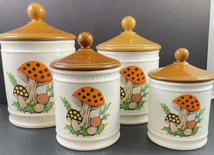 Vintage Mushroom Canister Set | eBay