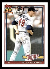 1991 Topps Desert Shield Baseball #223 Allan Anderson NM *f1