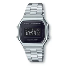 CASIO A168WEM-1E Digital Electro Luminescence Watch Silver