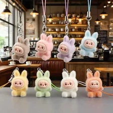 5 PCs -Mini Labub 1.1" Bunny Phone Charm-Cute Monster Cartoon Keychain-Random