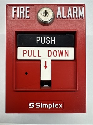 Simplex 4099-9006 IDNet Addressable Fire Alarm Pull Station 596B Push Pull Down