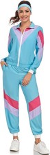 80s 90s Retro Windbreaker Set Womens Tracksuit Workout Outfit Track Suit for ...