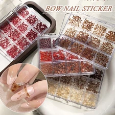 Nail Art Bow Decorations for Manicure Design DIY Crafts 12 Piece Set