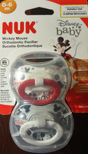 Nuk Mickey Mouse 0-6 Month Pacifiers 1 Pack With 2 Pacifiers -Brand New-SHIP24HR