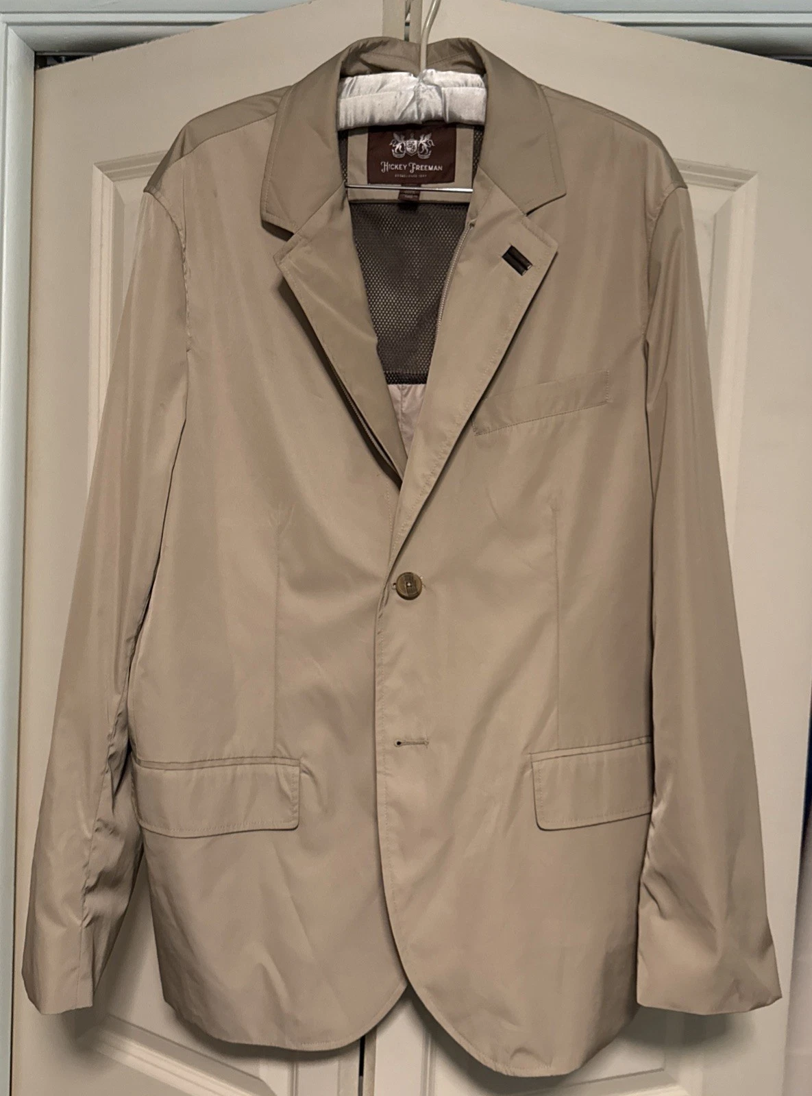 Hickey Freeman Men’s Loro Piana Storm System Coat Jacket Zip Large New no tags