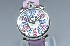 [Near MINT] GaGa Milano manuale 40 White Dial Men's Quartz Watch From JAPAN