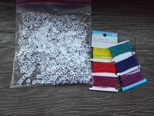 Friendship Bracelet Beads Alphabet Letters and Hearts with Elastic Cords