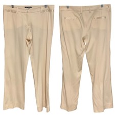 Dolce & Gabanna Cream Satin Trim Tux Stripe Wide Leg Trousers Wool/Silk Size 46