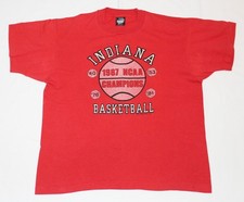 vtg Screen Stars INDIANA HOOSIERS Basketball 1987 National Champs Shirt LARGE L