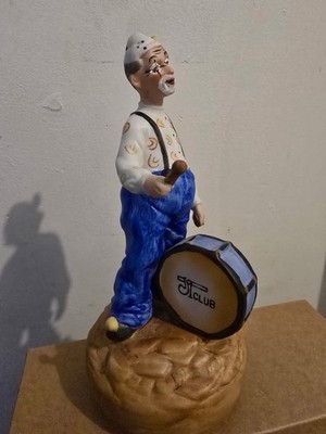 JTC Club Ceramic Drummer Figurine Painted Abstract Collectible Sculpture