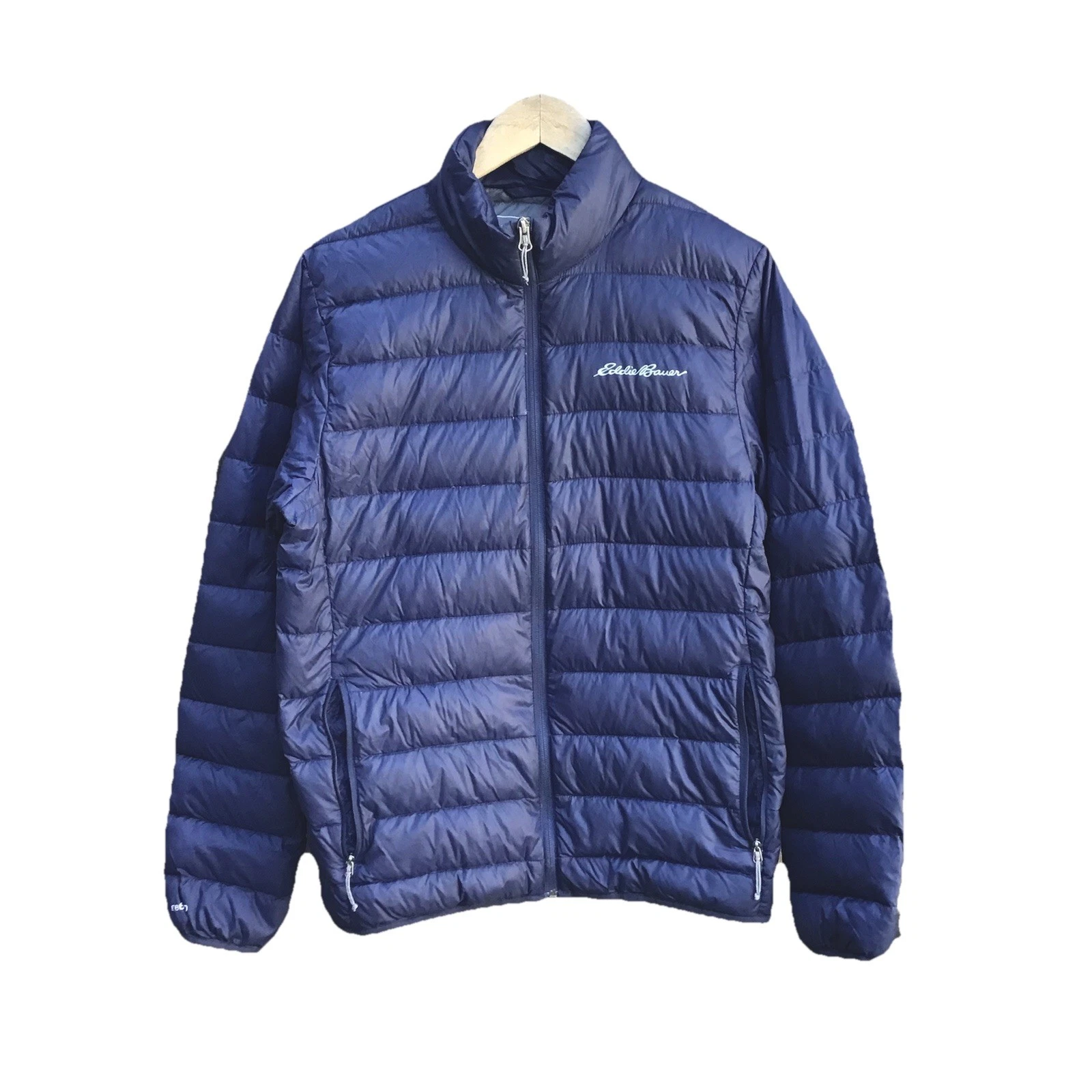 Eddie Bauer Eb650 Down Puffer Jacket Navy Mens Medium Lightweight Packablew