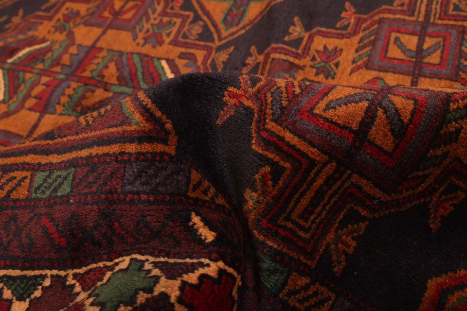 Alfombra tradicional vintage anudada a mano de 3'7" x 6'1" alfombra de lana oriental Foto 3 de 4