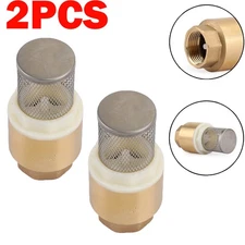 2PACK 3/4" NPT Inline Check Foot Valve Brass Spring Loaded With Filter 200 PSI