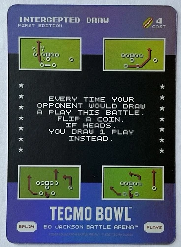 2026 Bo Jackson Battle Arena Tecmo Bonus BPL24 SSP Play Card “intercepted Draw”