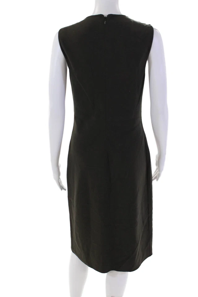 Michael Kors Womens Wool Zippered Sleeveless Pencil Dress Solid Gray Size 6 - Image 3 of 4