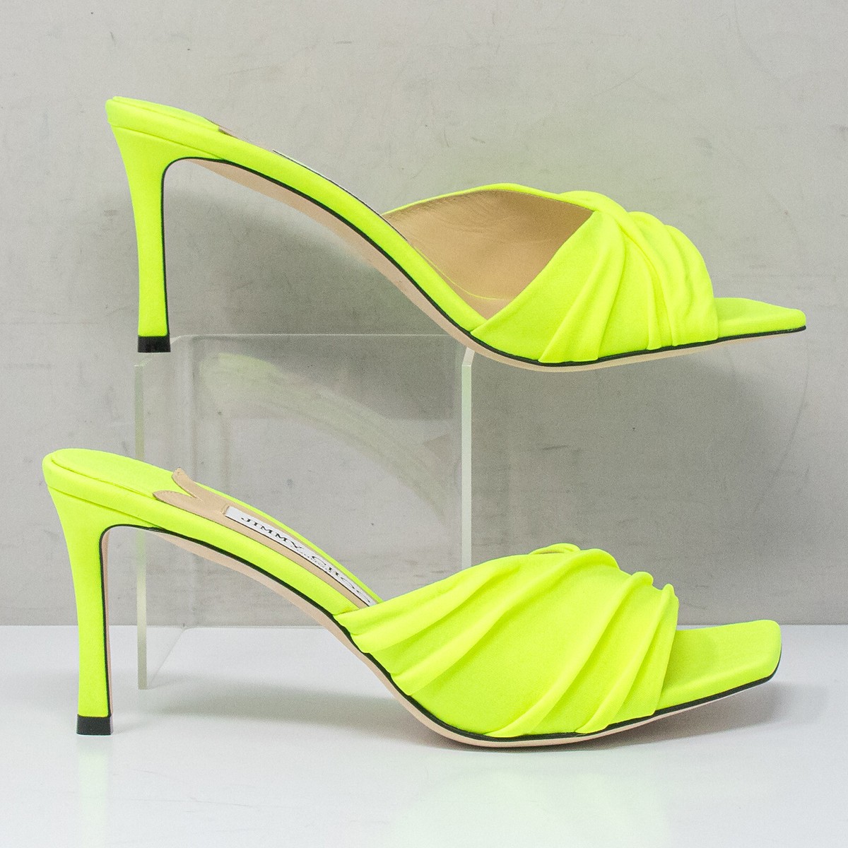 Jimmy Choo Basil 75 Neon Apple Green Heels, Size 7.5 US (37.5 EU