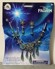 Disney Frozen Elsa Play Jewelry Necklace And Dangle Earrings Ages 3+ (bin G)