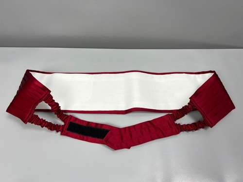 BRIONI Burgundy Red Cummerbund 100% Pure Silk Elastic Waist Eight-Pleat Classic - Picture 5 of 8