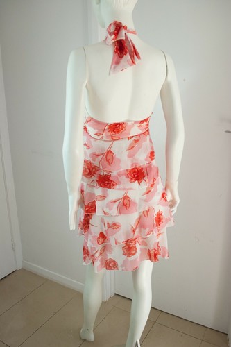 MISS SHOP peaches & cream floaty ruffle dress with halter neck Sz 12 10 - Picture 4 of 5