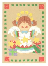 COUNTRY ANGEL GIRL Paper Magic Group Christmas Greeting Card w/ Envelope MG56