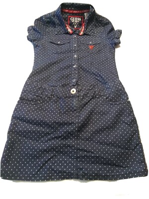 guess blue polka dot dress Girls Shift Jean Denim Snap Button Large 14 Evening dresses plus size UDAUDU Women's Work Dresses Size:2 USA