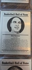 1986-02 BASKETBALL HALL OF FAME METALLIC CARD ALEX HANNUM HAWKS 76ERS OAKS ABA