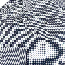 VINEYARD VINES Men's Size M Navy Striped Edgartown Short-Sleeve PIma Cotton Polo