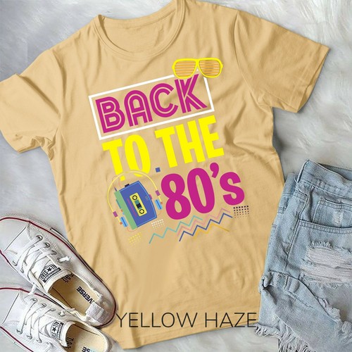 80s party theme party outfit costume vintage retro T-Shirt Unisex T-shirt - Picture 11 of 11