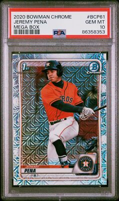 PSA 10 JEREMY PENA 1st 2020 Bowman Chrome Mega Box Mojo Refractor