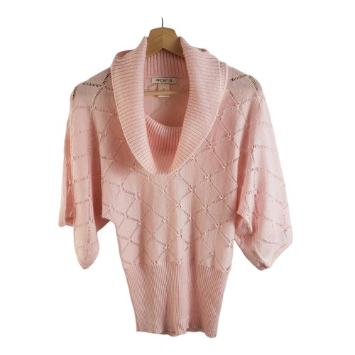 ARDEN B. XS Merino Wool Blend Pink Sweater Cowl Neck Wide 3/4 Dolman Sleeve Y2K - Picture 8 of 8