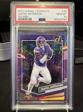 2023 Clearly Donruss Justin Jefferson FOTL Techno 10/10 #34 Vikings PSA 10