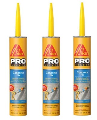 Sika Pro 515318 10.1 Oz Concrete Masonry Stucco Crack Repair Caulk - Pack of 3