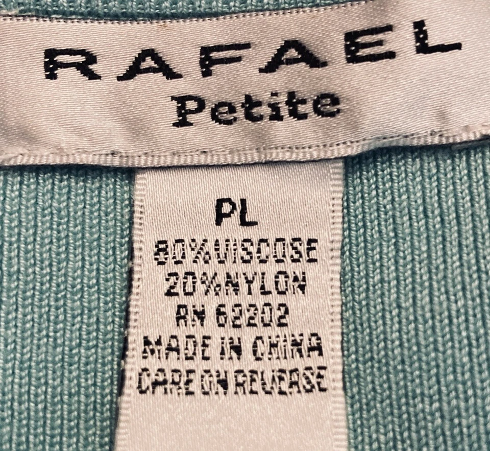 Rafael Mujer 2 Piezas "Chaqueta Top Open con Volantes Talla PL 19x24"" Verde Aqua Imitación Perla" Foto 3 de 4