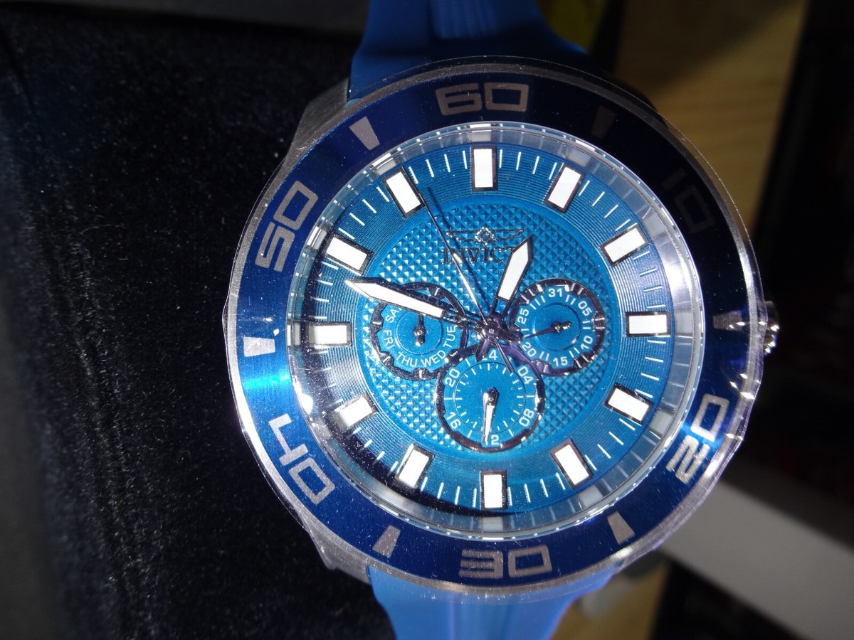 Invicta Light Blue Silicone Dive Watch with Silver Dial Invicta Men main image 3