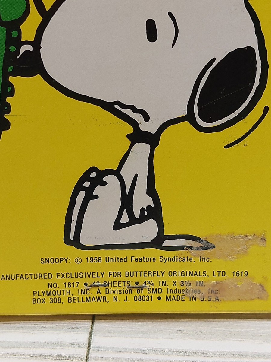 Vintage Snoopy 1958 Notepad Unused Great Addition to Snoopy
