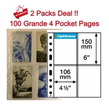 100 Lighthouse 4 Pockets Grande Poly Plastic Pages For Postcards/Photos Storage