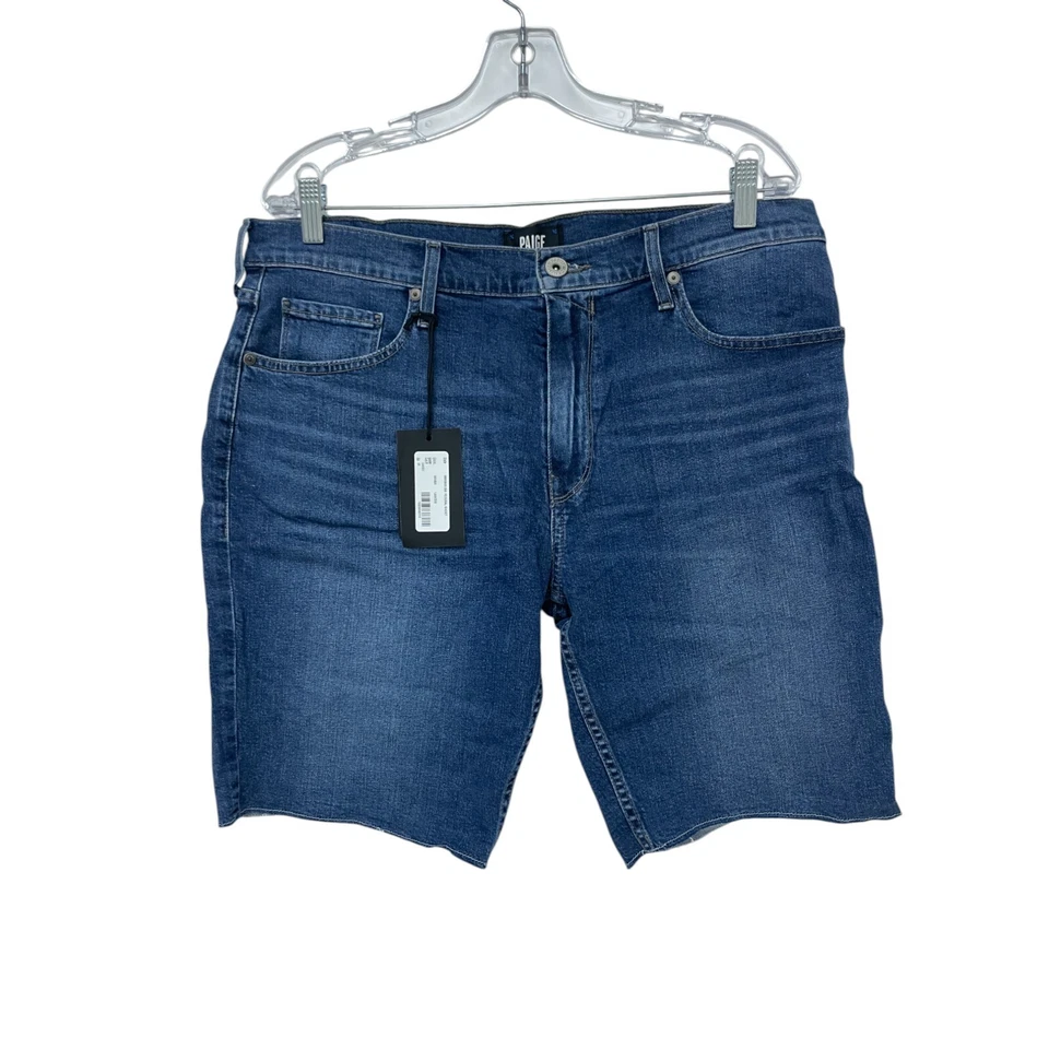 Bermudas cortas de mezclilla Paige Federal para hombre talla 36 azul 5 bolsillos nuevas con etiquetas