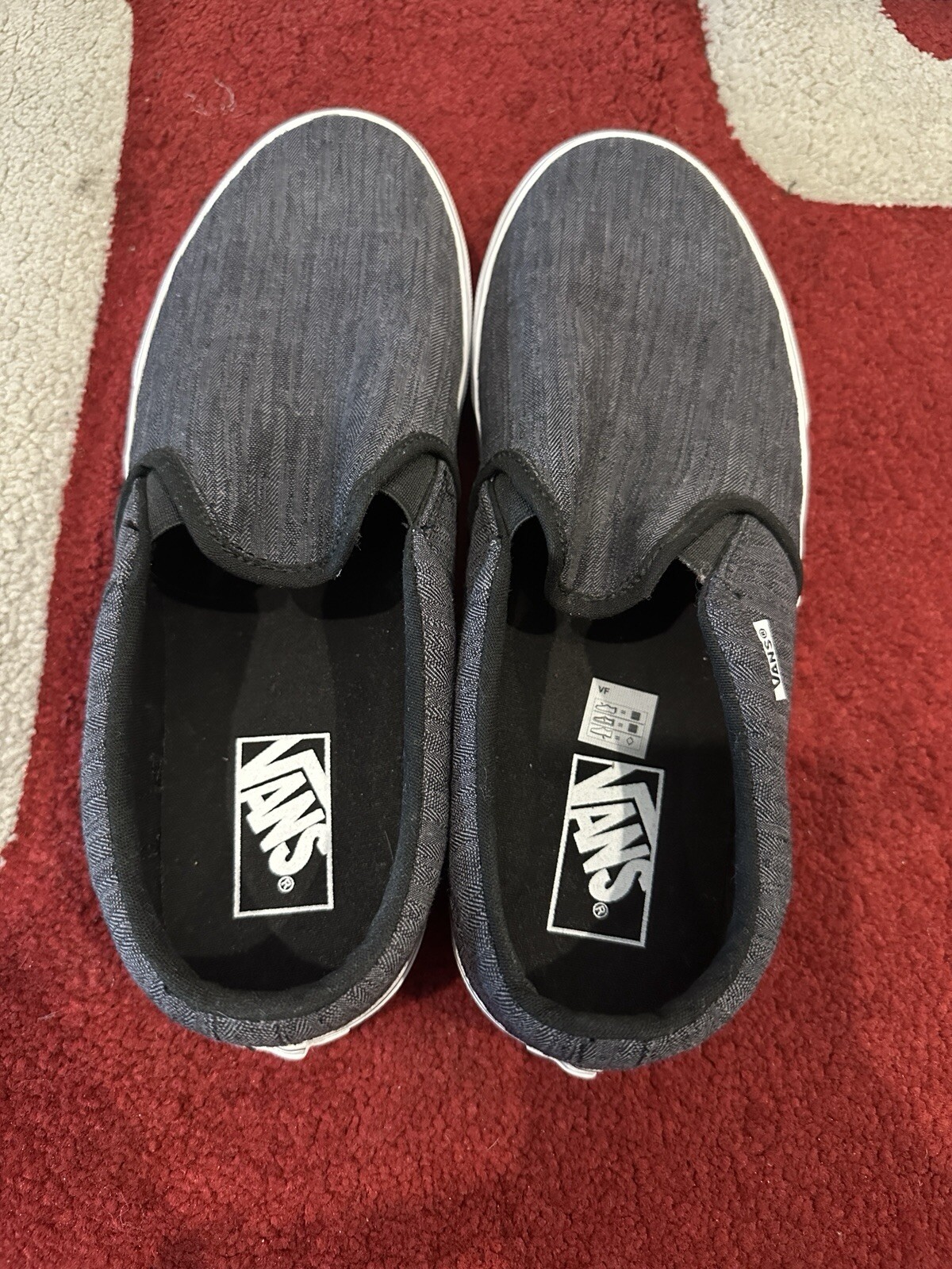 Vans Shoes Mens Sz Classic Asher Skate Sneakers Slip On Flats 721356 Black Canva