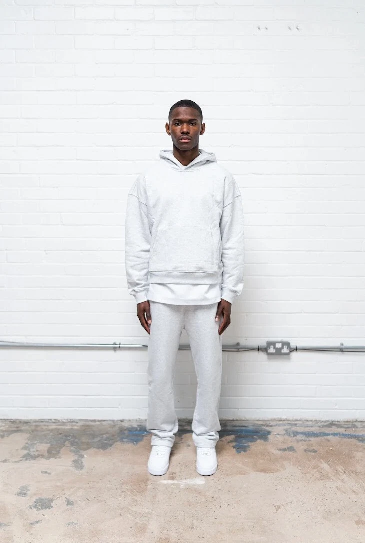 WILLIAM GILES PULLOVER HOODIE & STRAIGHT LEG JOGGERS IN GREY SIZE