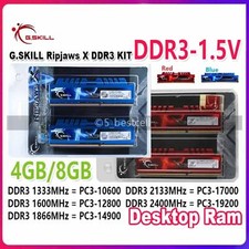 Image of G.SKILL Ripjaws X DDR3 8GB 4GB RAM 1333 1600 1866MHz Desktop Memory DIMM Kit Lot