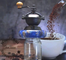 Handmade Crank Pine Cones & Resin Manual Coffee Bean  Grinder Grinding Mill 344