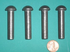 FOUR Fisher Wood Stove Door Hinge Pins, 3/8" x 1 3/4", solid steel set of 4