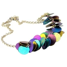 Giampouras 50051 ~ Sterling Silver & Anodized Colored Titanium Necklace