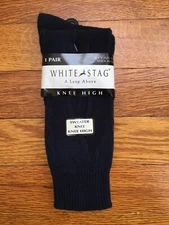 White Stag Navy Knee Socks/School Socks 3,6,12 Pairs USA Made New w/ Tags