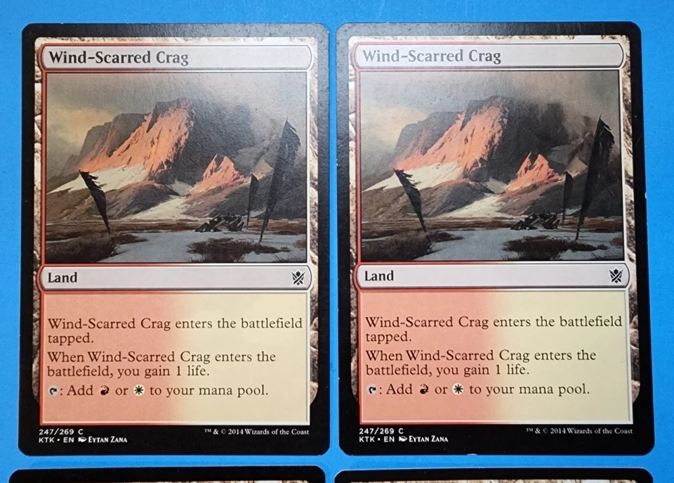 4x Wind-Scarred Crag Khans of Tarkir 2014 Mtg Magic Gathering Card Dual Land 247 - Image 2 of 4