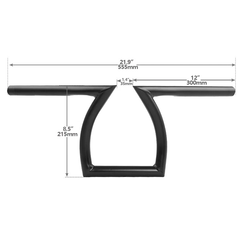 Guidão fosco 1" barras Z ajuste para Harley Sportster XL 883 1200 helicóptero personalizado - Imagem 4 de 4