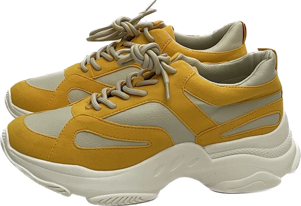 Zapatilla deportiva Shoedazzle Phaenna gruesa amarilla para mujer talla 8 Foto 3 de 4