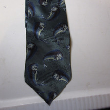 Pure Silk Neck Tie Fish Pattern 57" x 3.5" GREAT DEAL